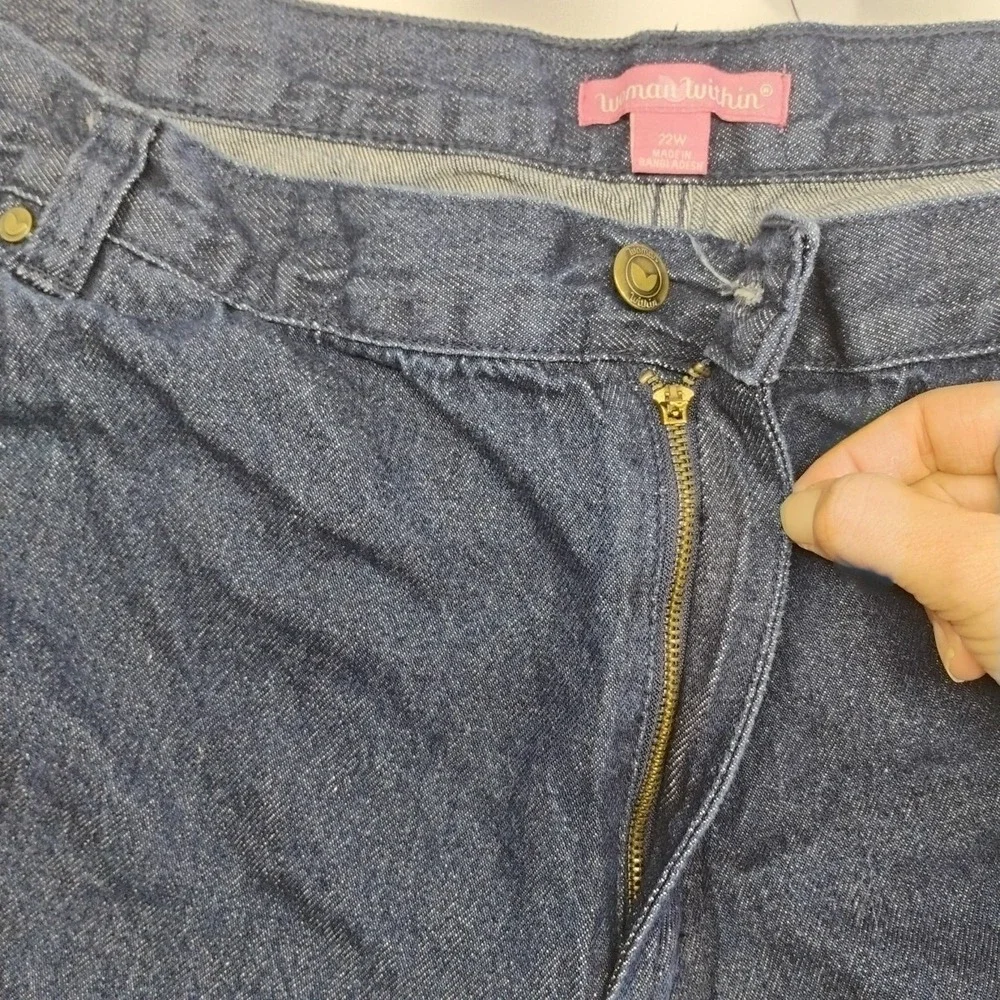 Woman Within 22W (39x20) Women's Bermuda Dark Denim Jean Shorts‎ Vintage